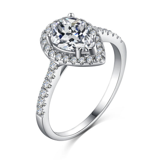 [Royal Jewelry]1.0 Carat Luxurious Resplendent Water Drop Shape Wedding Ring