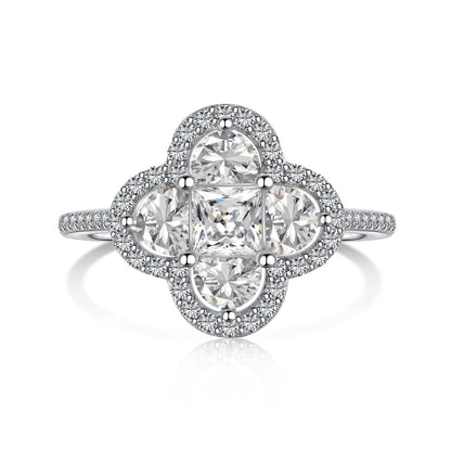 [Royal Jewelry]Luxurious Eternity Flower Shape Banquet Ring
