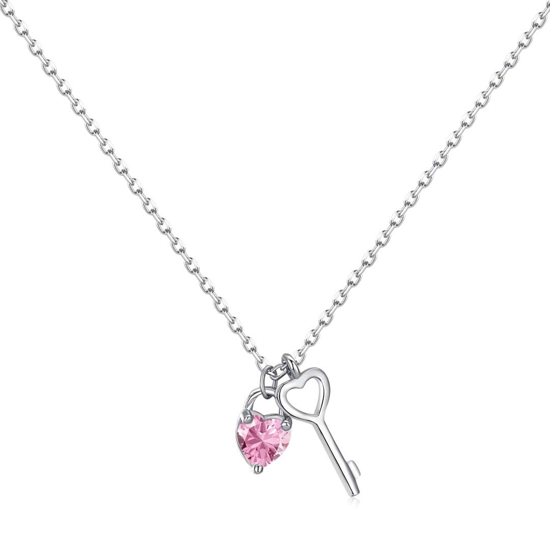 [Royal Jewelry]Unique Heart Shape Key Pendent Necklace