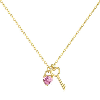 [Royal Jewelry]Unique Heart Shape Key Pendent Necklace