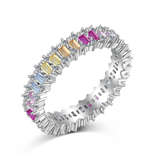 [Royal Jewelry]Splashy Ornate Emerald Cut Cocktail Ring