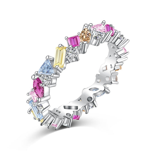 [Royal Jewelry]Dazzling Polychromatic Multi cut Daily Ring
