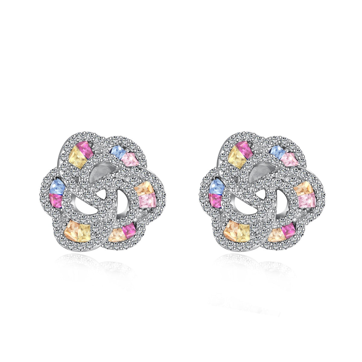 [Royal Jewelry]Exquisite Flower Shape Daily Earrings