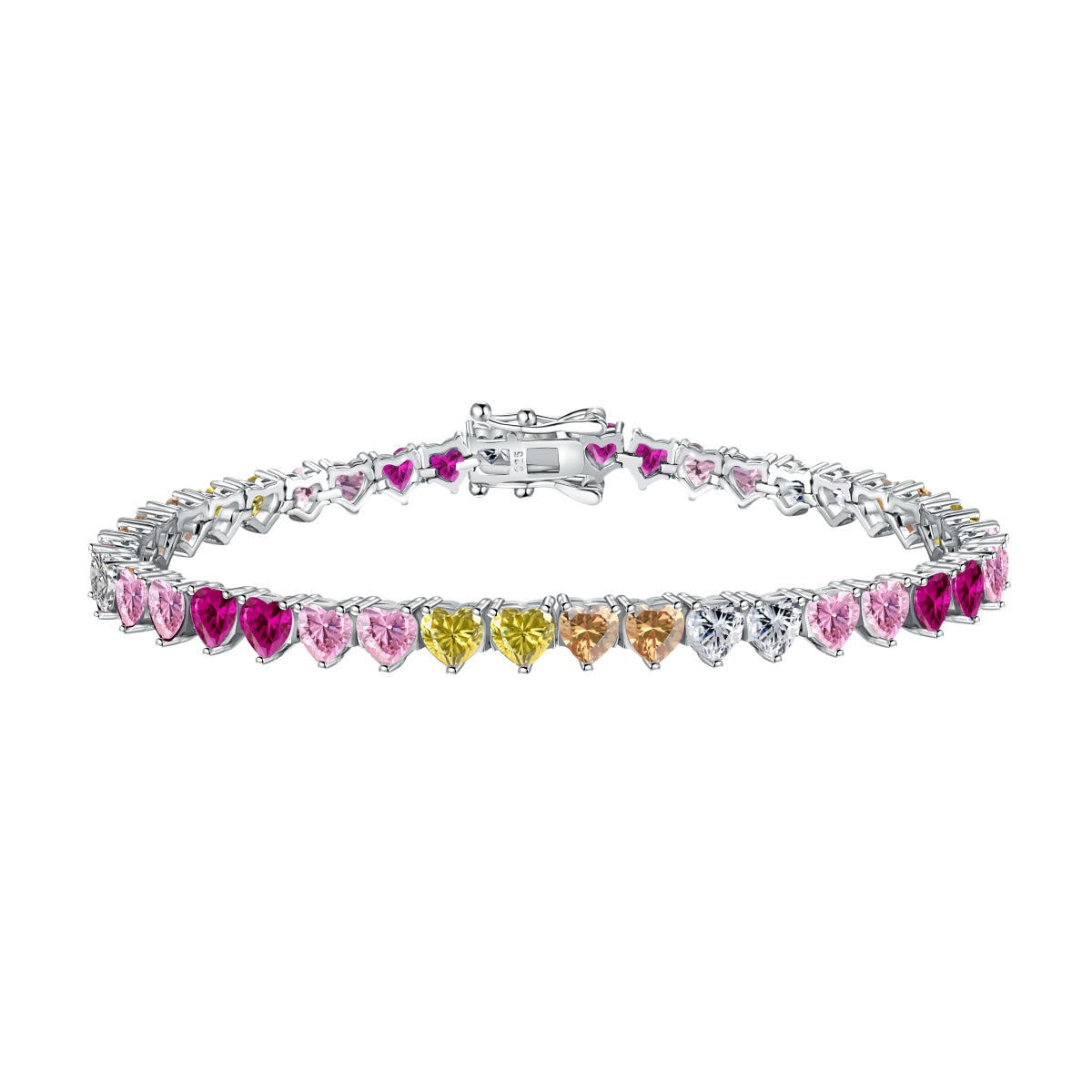 [Royal Jewelry]Luxurious Colorful Romantic Heart Shape Lover Bracelet