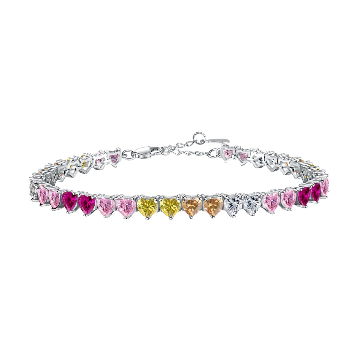 [Royal Jewelry]Luxurious Colorful Romantic Heart Shape Lover Bracelet