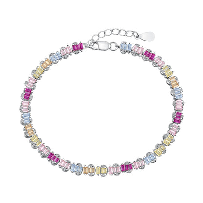 [Royal Jewelry]Delicate Colorful Emerald Cut Party Bracelet