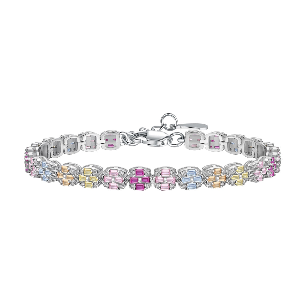 [Royal Jewelry]Delicate Colorful Emerald Cut Daily Bracelet