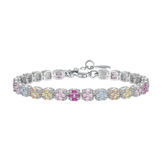[Royal Jewelry]Delicate Colorful Emerald Cut Daily Bracelet