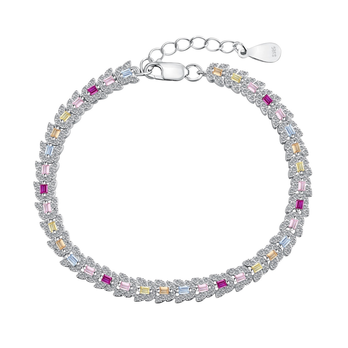 [Royal Jewelry]Delicate Colorful Multi Cut Daily Bracelet