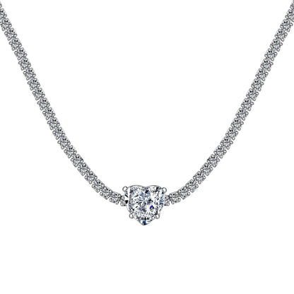 [Royal Jewelry]2.0 Carat Sparkling Tennis Heart Cut Necklace