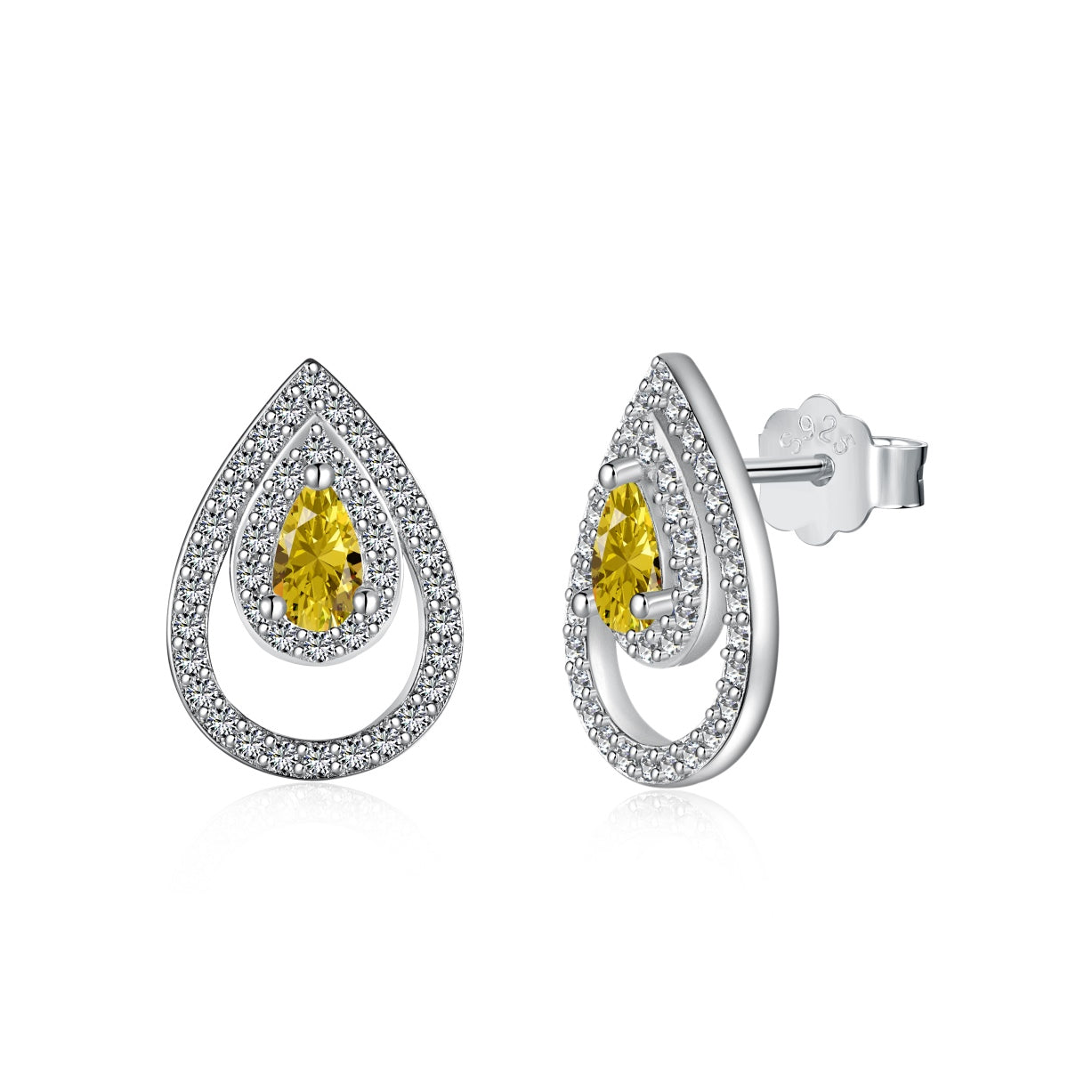 [Royal Jewelry]Sparkling Delicate Water Drop Shape Daily Earrings