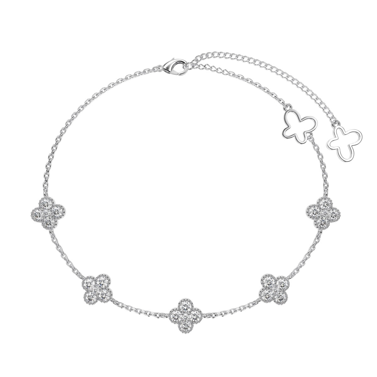 [Royal Jewelry]Four-Leaf Clover Hollow Butterfly Bracelet