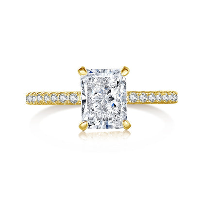 [Royal Jewelry]2.0 Carat Dazzling Sparkling Radiant Cut Party Ring