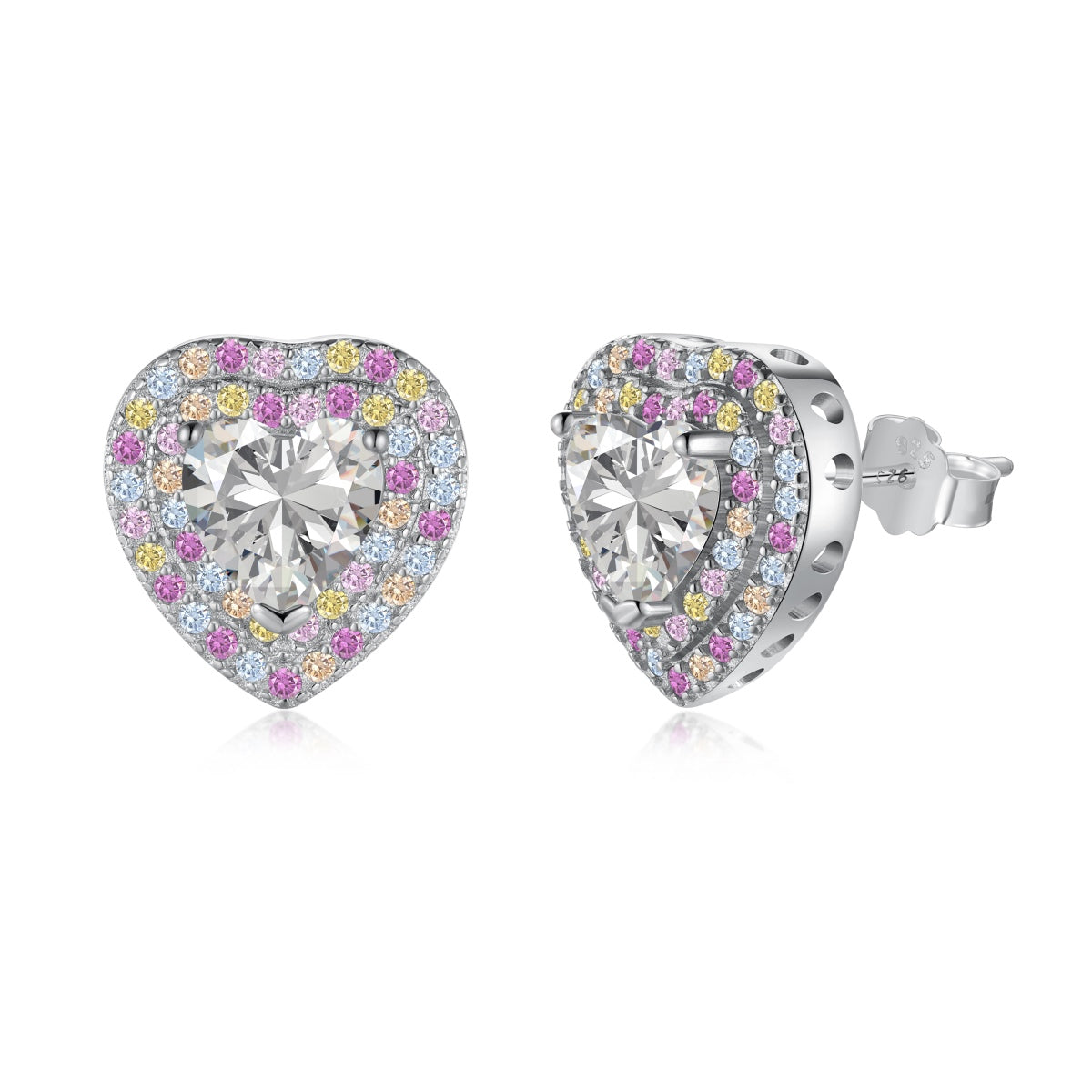 [Royal Jewelry]Dazzling Heart Shape Lover Earrings