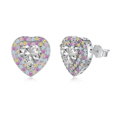[Royal Jewelry]Dazzling Heart Shape Lover Earrings