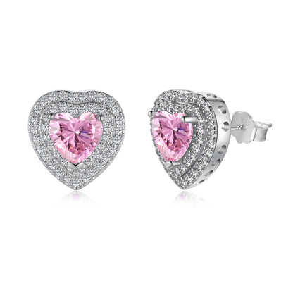 [Royal Jewelry]Dazzling Heart Shape Lover Earrings