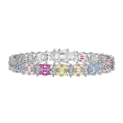 [Royal Jewelry]Delicate Colorful Multi Cut Party Bracelet