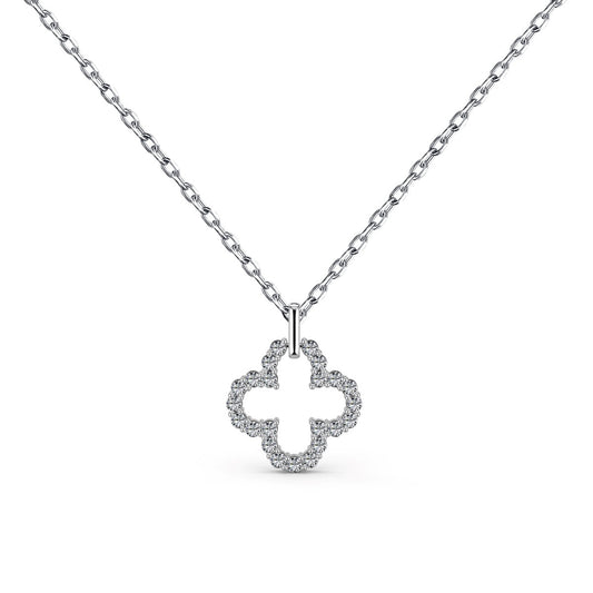[Royal Jewelry]Four-Leaf Clover Hollow Design Exquisite Necklace