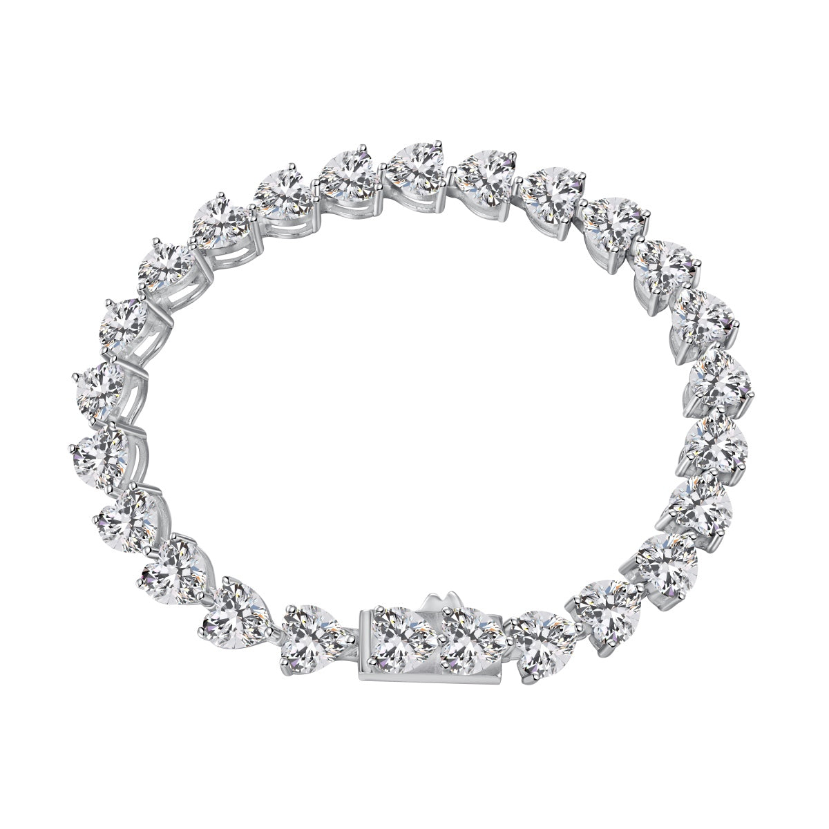 [Royal Jewelry]0.75 Carat Elegant Romantic Heart Shape Lover Bracelet