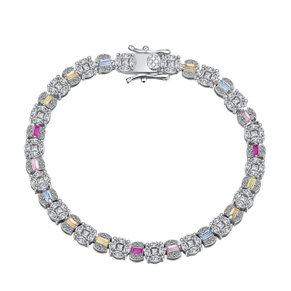 [Royal Jewelry]Dazzling Radiant Multi Cut Daily Bracelet