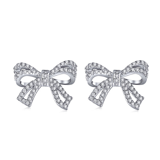 [Royal Jewelry]Dainty Bow Shape Earrings