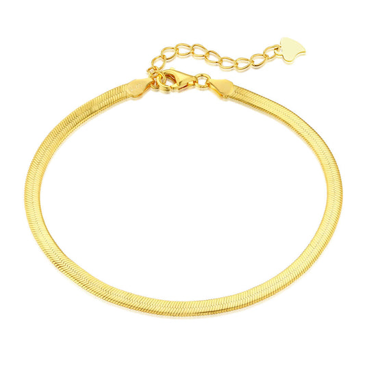 [Royal Jewelry]Flat Snake Bone Chain Blade Necklace