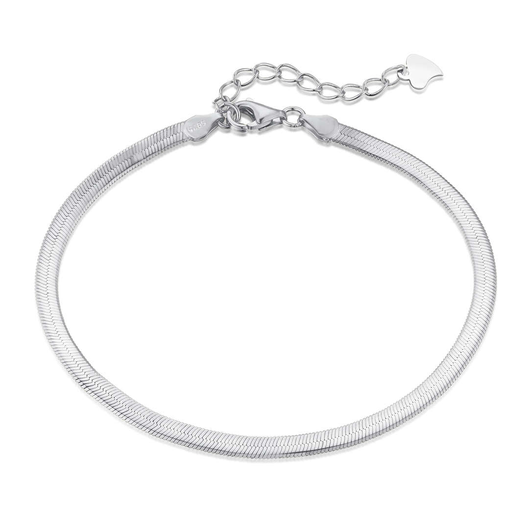[Royal Jewelry]Flat Snake Bone Chain Blade Necklace