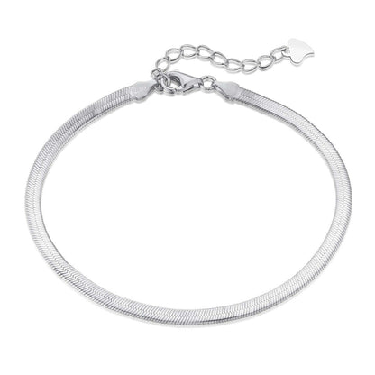 [Royal Jewelry]Flat Snake Bone Chain Blade Necklace
