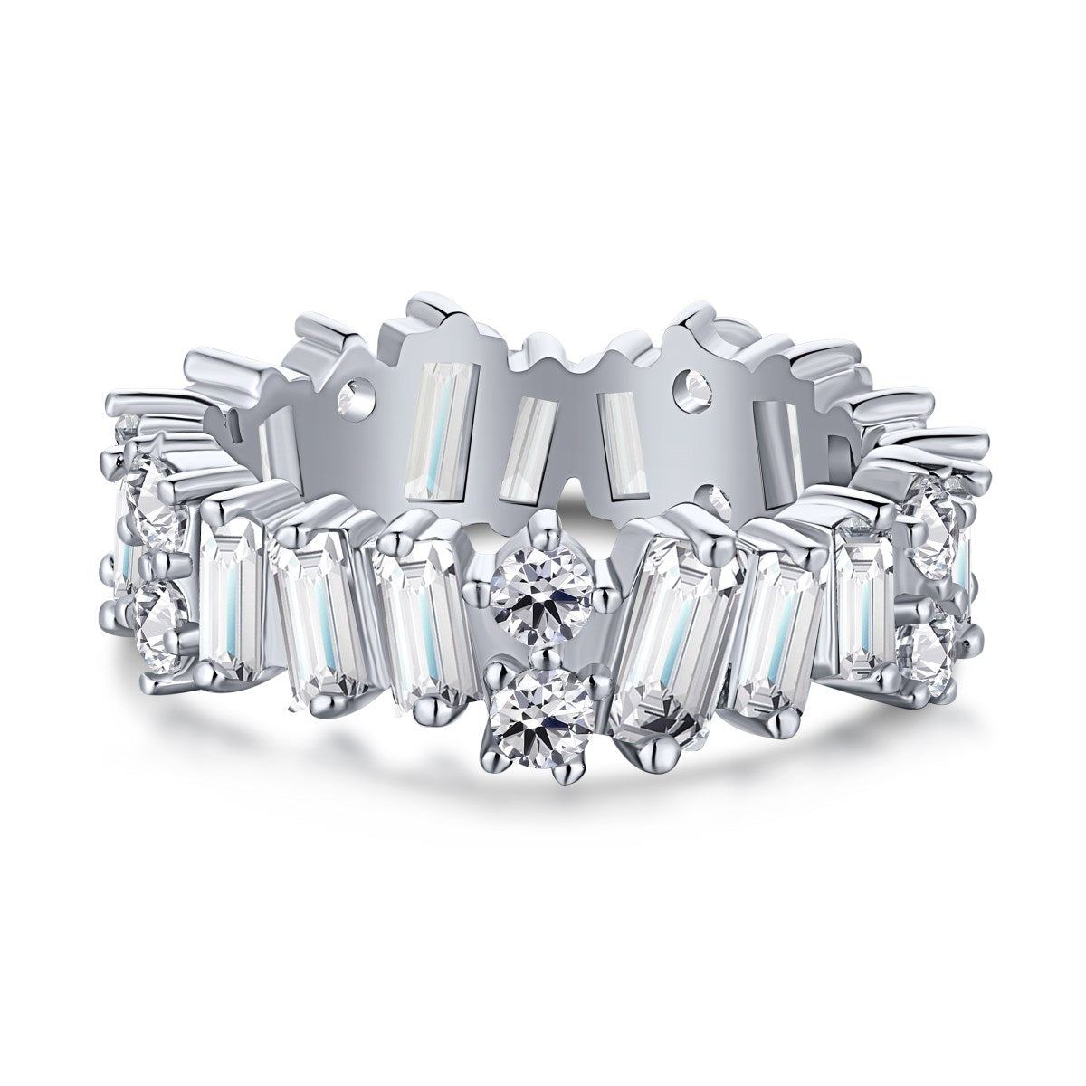 [Royal Jewelry]Delicate Multi Shape Tennis Ring