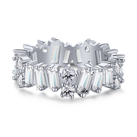 [Royal Jewelry]Delicate Multi Shape Tennis Ring