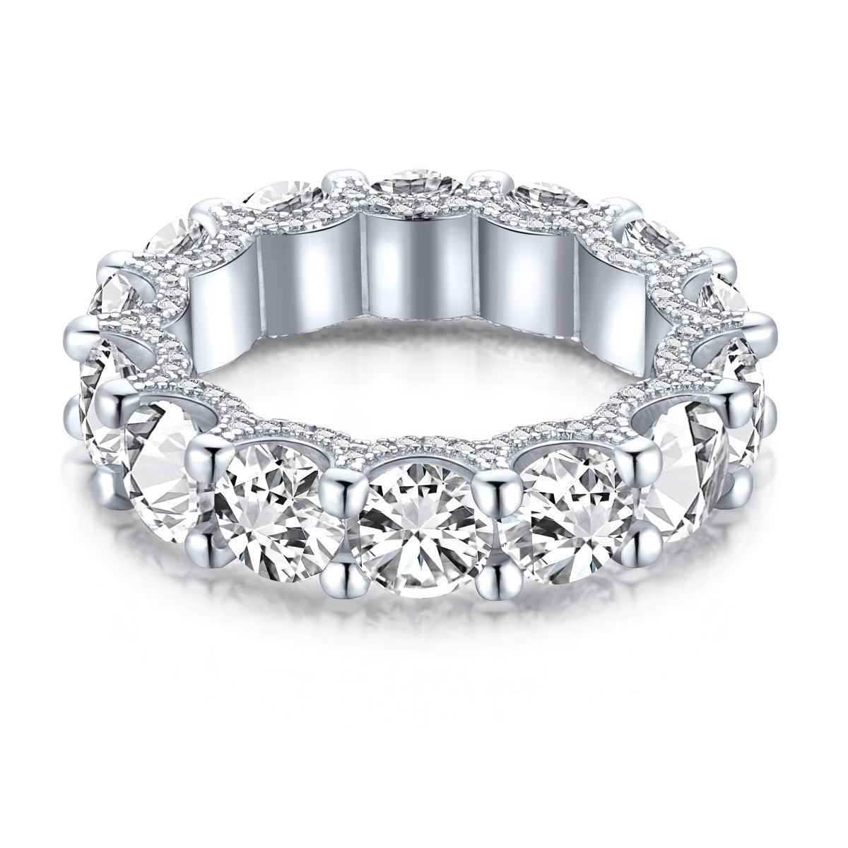 [Royal Jewelry]Gorgeous Round Cut Tennis Ring