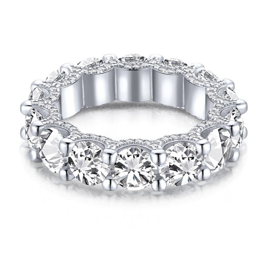 [Royal Jewelry]Gorgeous Round Cut Tennis Ring