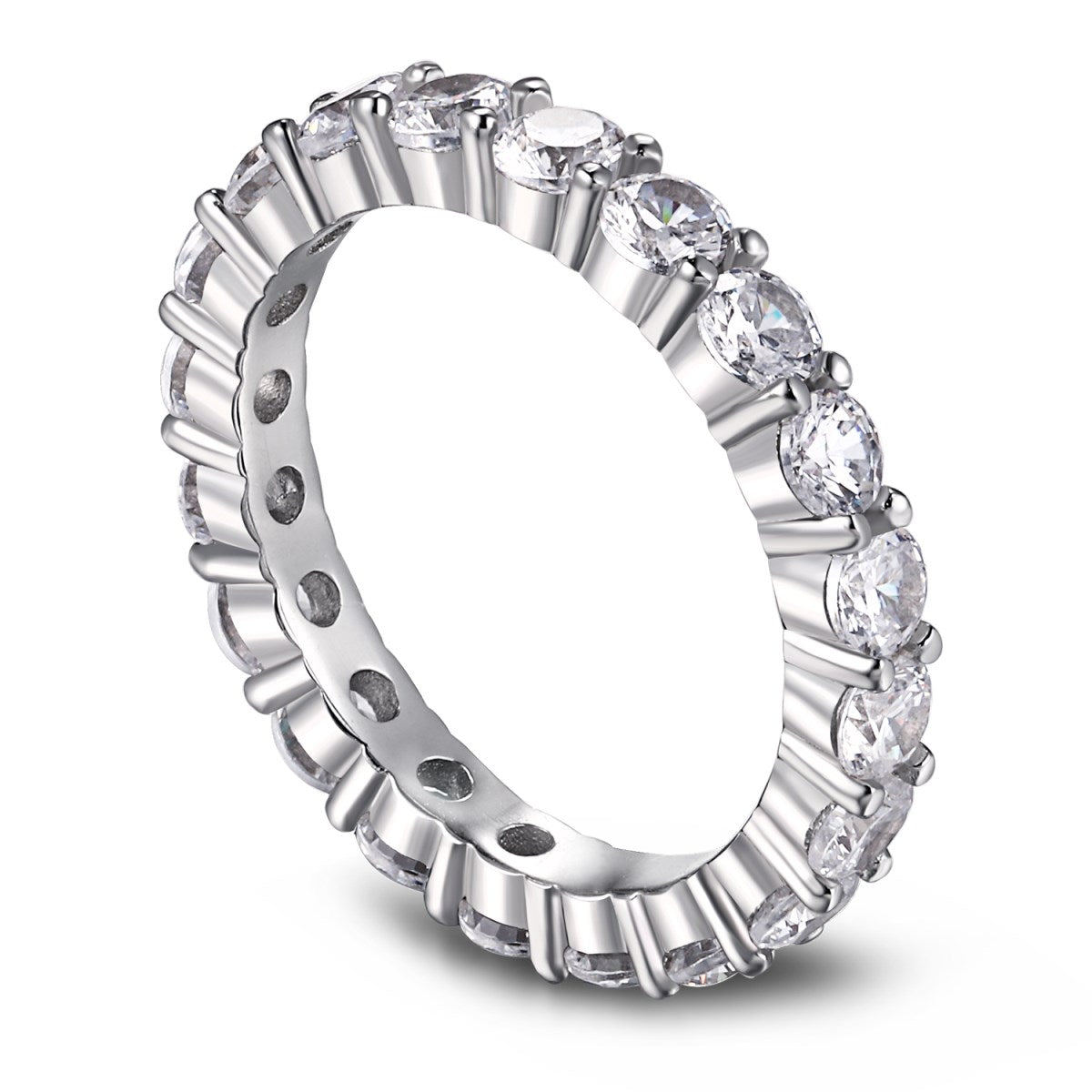 [Royal Jewelry]Sparkling Round Cut Tennis Ring