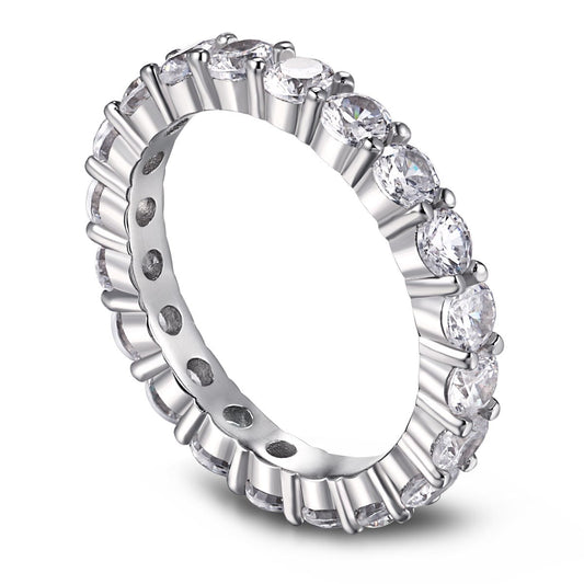 [Royal Jewelry]Sparkling Round Cut Tennis Ring
